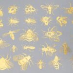 DECAL GOLD LUSTER BEES