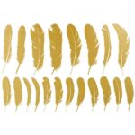 DECAL GOLD LUSTER FEATHER 1