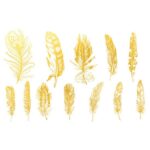 DECAL GOLD LUSTER FEATHER 2