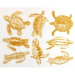 DECAL GOLD LUSTER SEA TURTLES