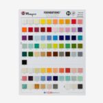 A chart showing the test tiles for all of Mayco's Foundation glazes at low fire temperature.